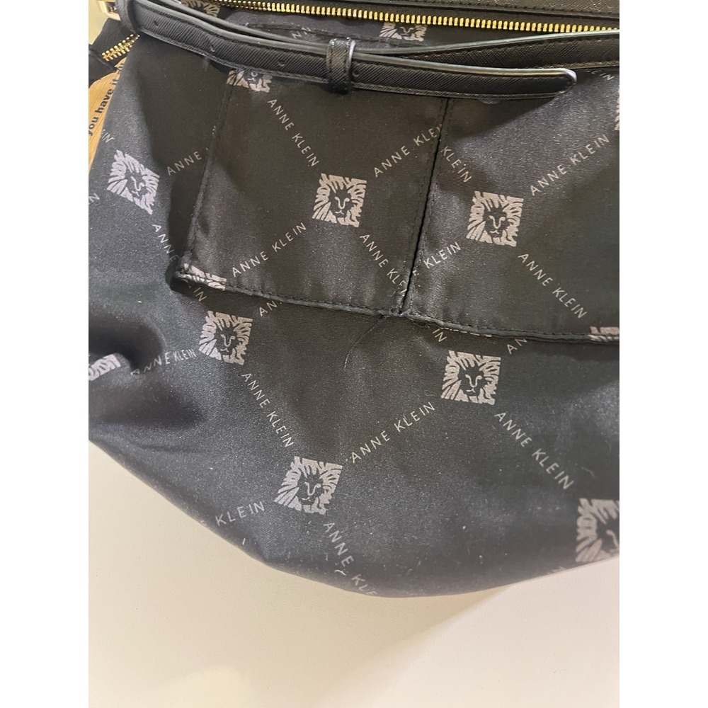 Anne Klein Satchel Crossbody Bag Black Zip Closure Sleek Beautiful - Picture 10 of 12